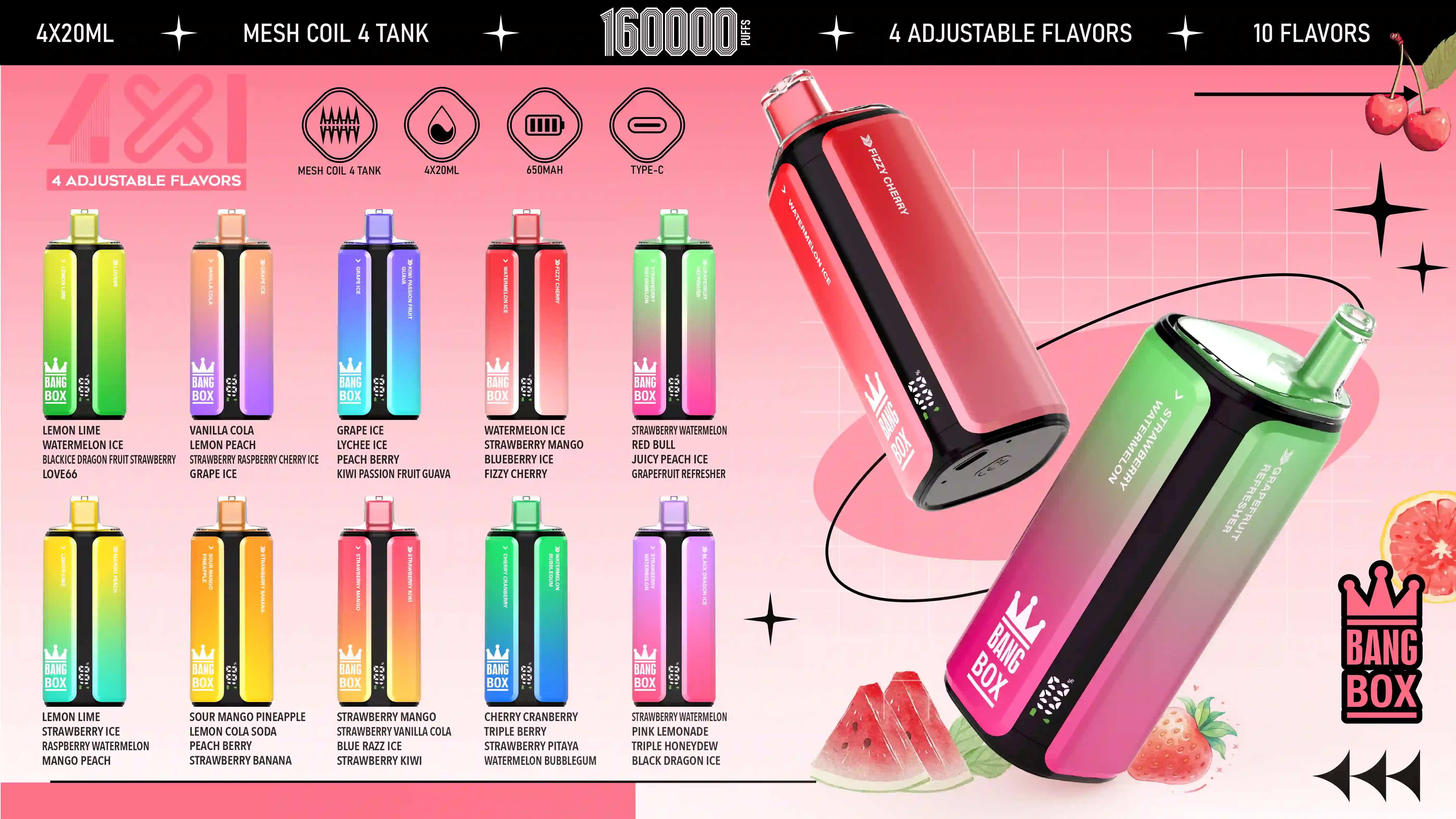 BANG BOX 160k Puffs 4in1 Vape pris puff